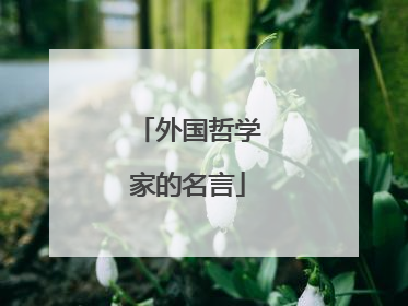 外国哲学家的名言