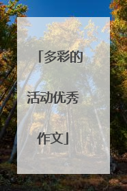 多彩的活动优秀作文