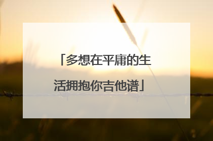 多想在平庸的生活拥抱你吉他谱