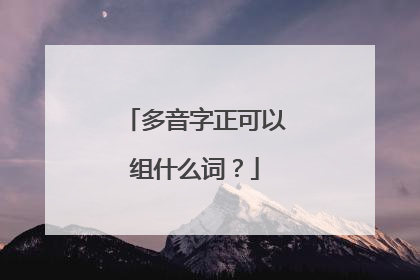 多音字正可以组什么词？