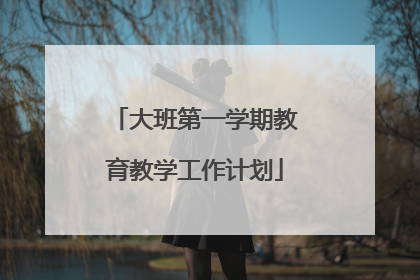 大班第一学期教育教学工作计划