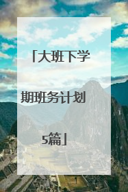 大班下学期班务计划5篇