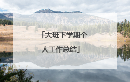 大班下学期个人工作总结