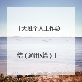 大班个人工作总结（通用5篇）