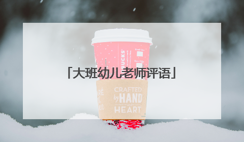 大班幼儿老师评语