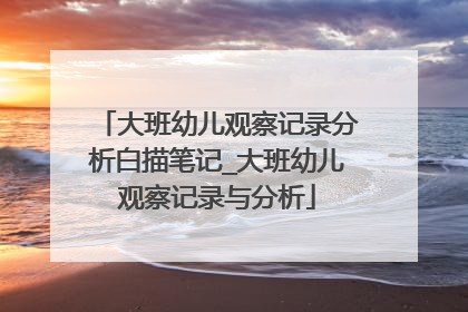 大班幼儿观察记录分析白描笔记_大班幼儿观察记录与分析