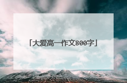 大爱高一作文800字