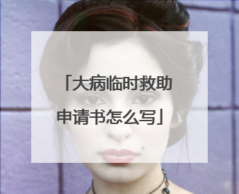 大病临时救助申请书怎么写
