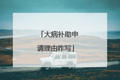 大病补助申请理由咋写