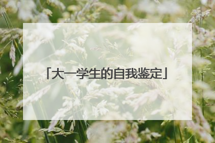 大一学生的自我鉴定