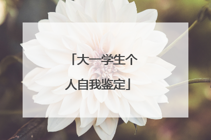 大一学生个人自我鉴定