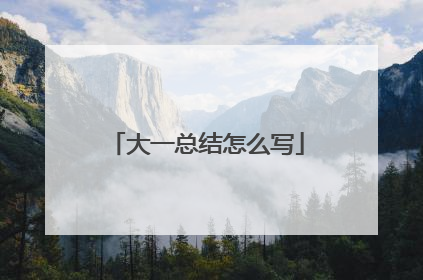 大一总结怎么写