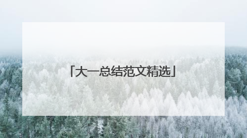 大一总结范文精选