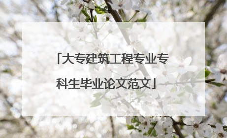 大专建筑工程专业专科生毕业论文范文