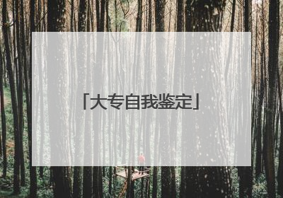 大专自我鉴定