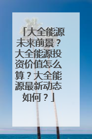 大全能源未来前景?大全能源投资价值怎么算?大全能源最新动态如何?