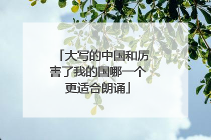 大写的中国和厉害了我的国哪一个更适合朗诵