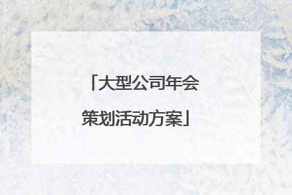 大型公司年会策划活动方案