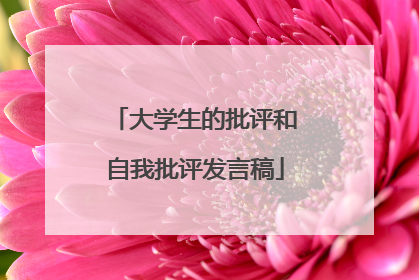 大学生的批评和自我批评发言稿