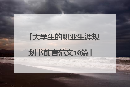 大学生的职业生涯规划书前言范文10篇