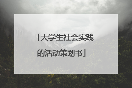 大学生社会实践的活动策划书