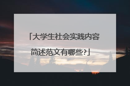 大学生社会实践内容简述范文有哪些?