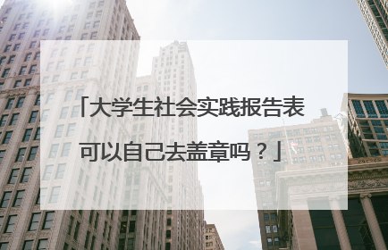大学生社会实践报告表可以自己去盖章吗？