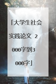 大学生社会实践论文 2000字到3000字