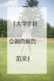 大学生社会调查报告范文