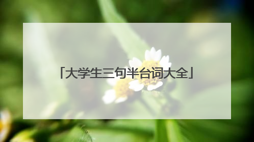 大学生三句半台词大全