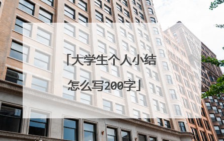 大学生个人小结怎么写200字