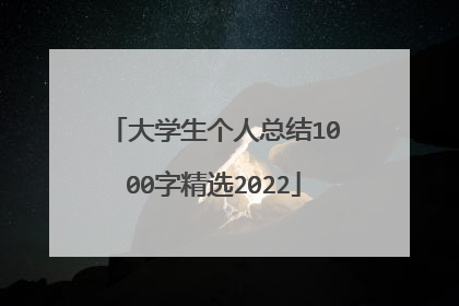 大学生个人总结1000字精选2022