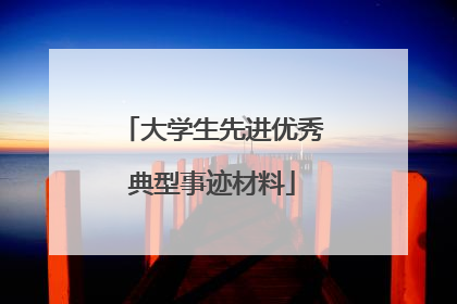大学生先进优秀典型事迹材料