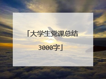 大学生党课总结 3000字