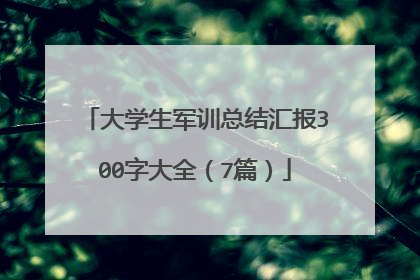 大学生军训总结汇报300字大全(7篇)