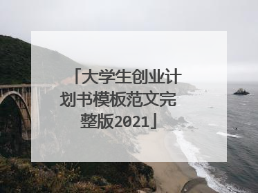 大学生创业计划书模板范文完整版2021