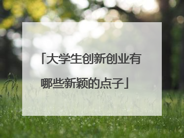 大学生创新创业有哪些新颖的点子