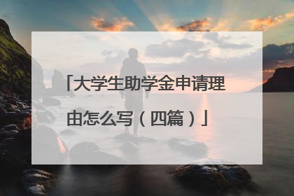 大学生助学金申请理由怎么写(四篇)