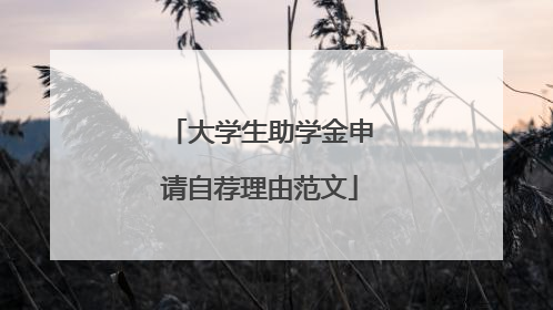 大学生助学金申请自荐理由范文