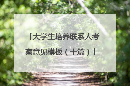 大学生培养联系人考察意见模板(十篇)