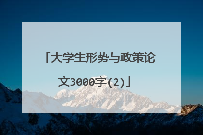 大学生形势与政策论文3000字(2)