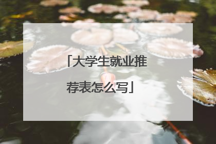 大学生就业推荐表怎么写