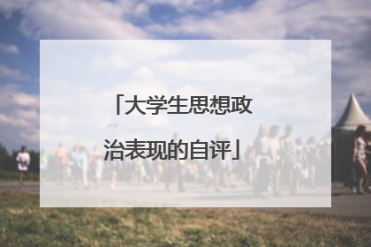 大学生思想政治表现的自评