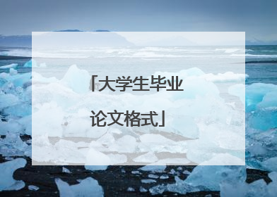大学生毕业论文格式