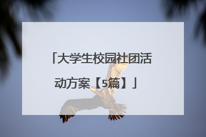 大学生校园社团活动方案【5篇】
