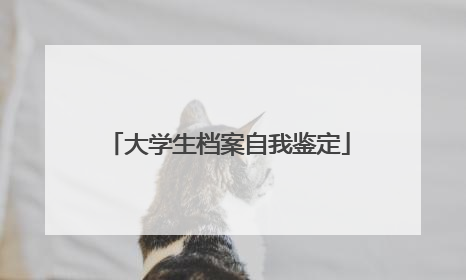 大学生档案自我鉴定