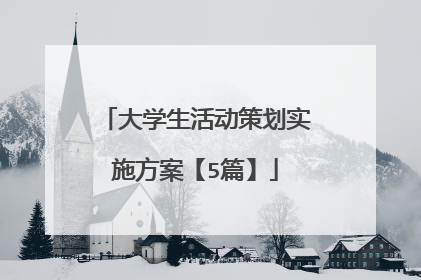 大学生活动策划实施方案【5篇】