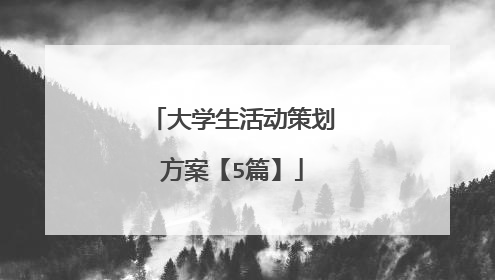 大学生活动策划方案【5篇】
