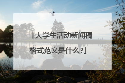 大学生活动新闻稿格式范文是什么?