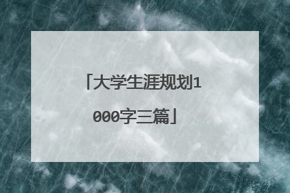 大学生涯规划1000字三篇